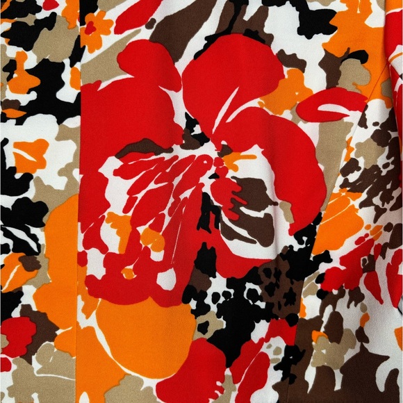KASPER Plus Multicolor Red & Orange Abstract Floral Pattern Double Button Blazer - Picture 15 of 16